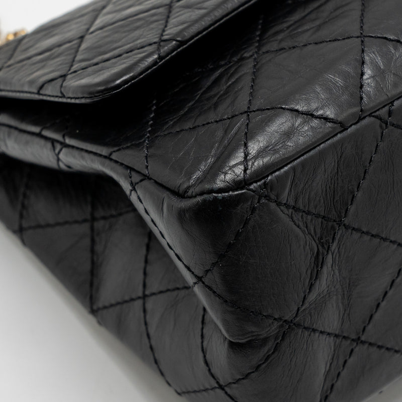 Chanel Maxi 2.55 Reissue Double Flap Bag Aged Calfskin Black GHW