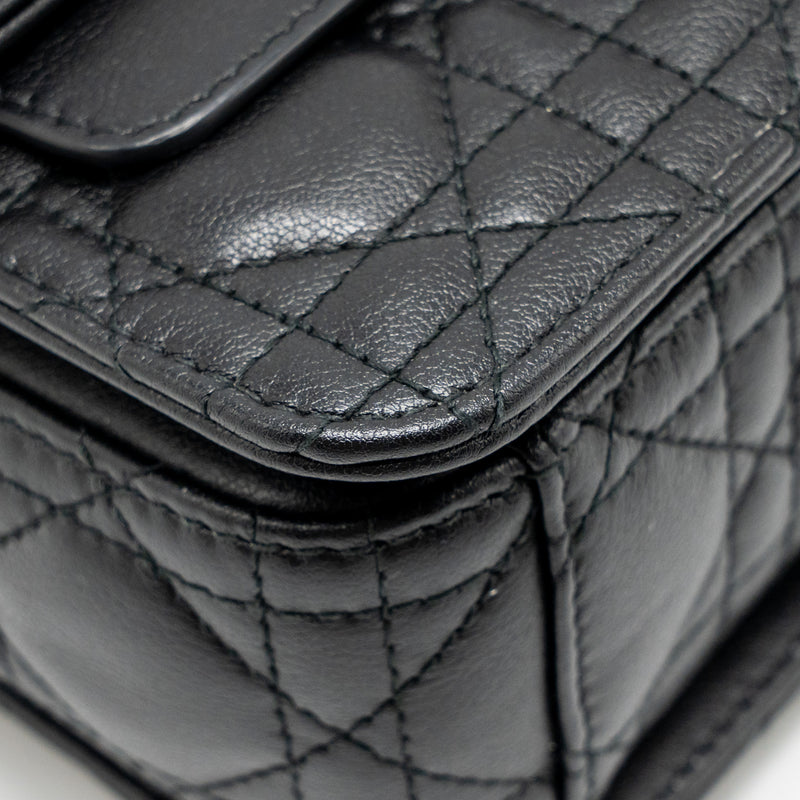 DIOR Small Dior Jolie Top Handle Bag Cannage Calfskin Black GHW