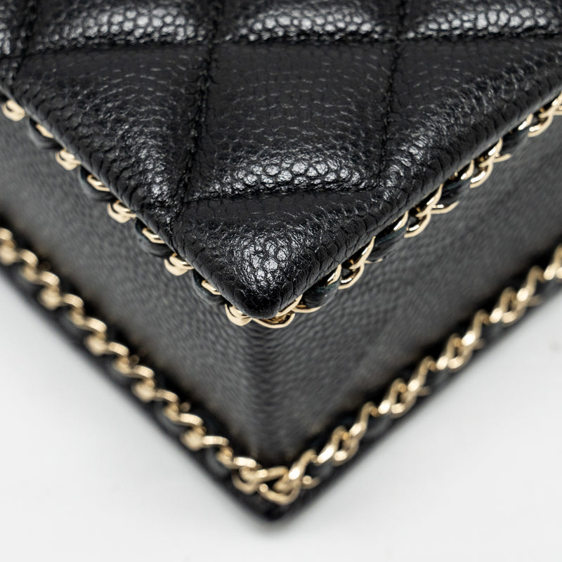 Chanel Quilted Evening Box Bag Caviar Black LGHW (Microchip)