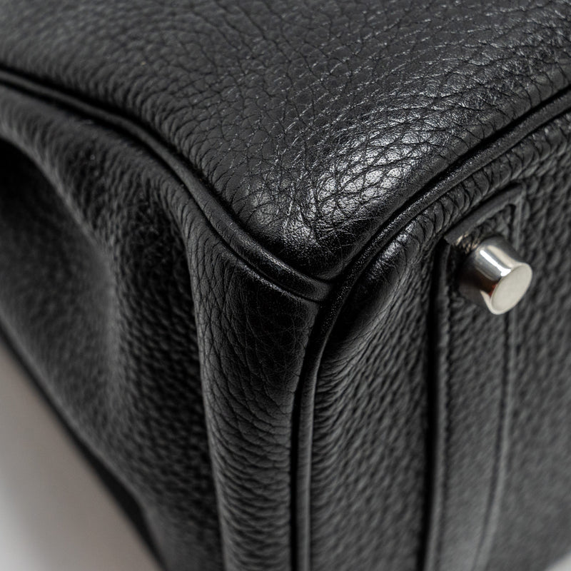 Hermes Birkin 30 Clemence Black SHW Stamp Square L