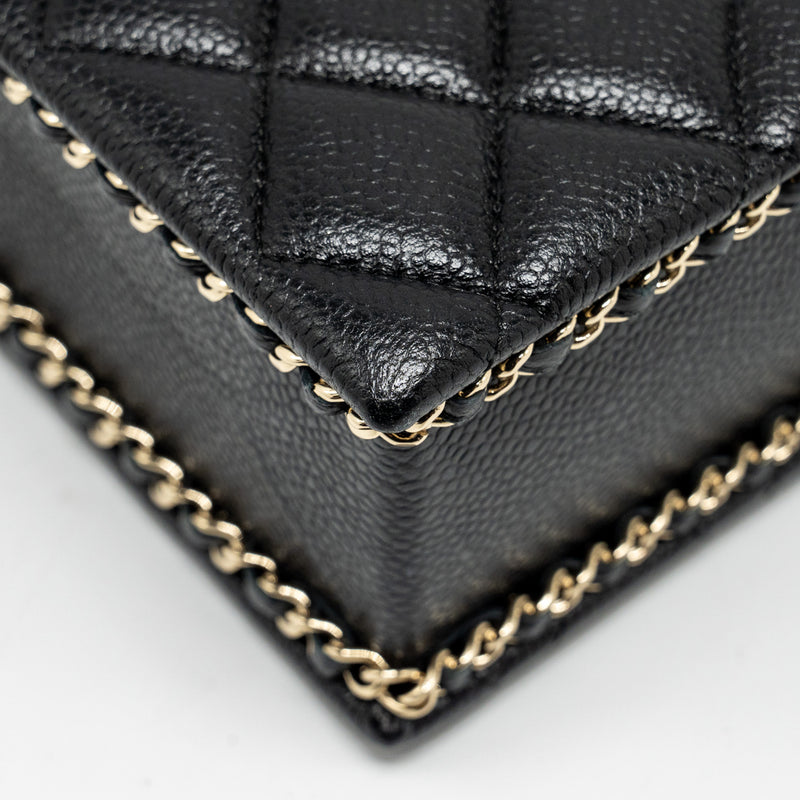 Chanel Quilted Evening Box Bag Caviar Black LGHW (Microchip)