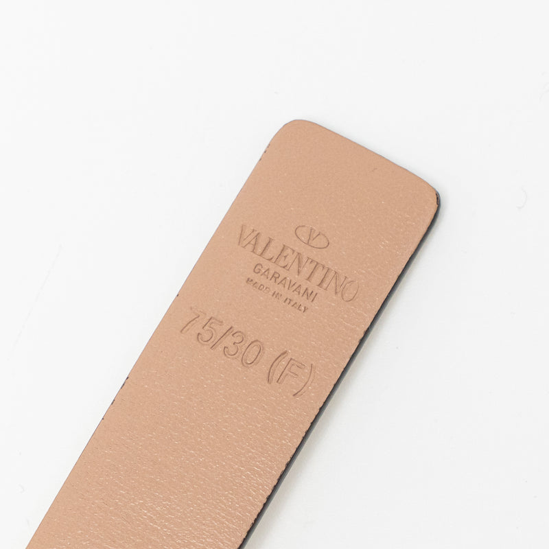 Valentino size 75 Vlogo signature 30mm double side belt calfskin cream/ dark beige GHW