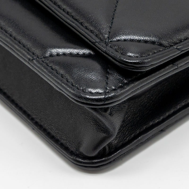 Chanel 19 Wallet On Chain Lambskin Black Multicolour Hardware
