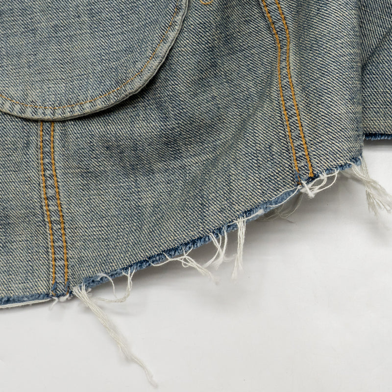 Saint Laurent Size S Stonewashed Denim Mini Dress Denim Blue