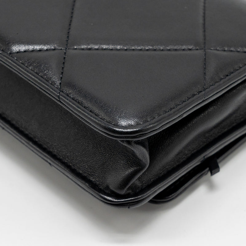 Chanel 19 Wallet On Chain Lambskin Black Multicolour Hardware