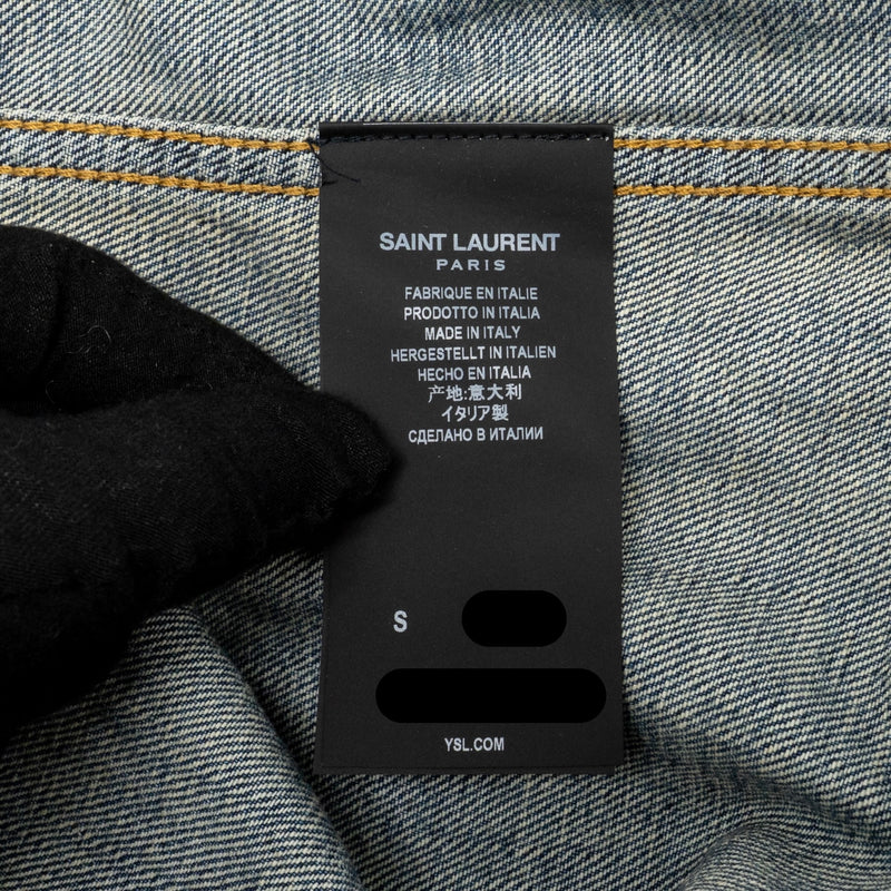 Saint Laurent Size S Stonewashed Denim Mini Dress Denim Blue