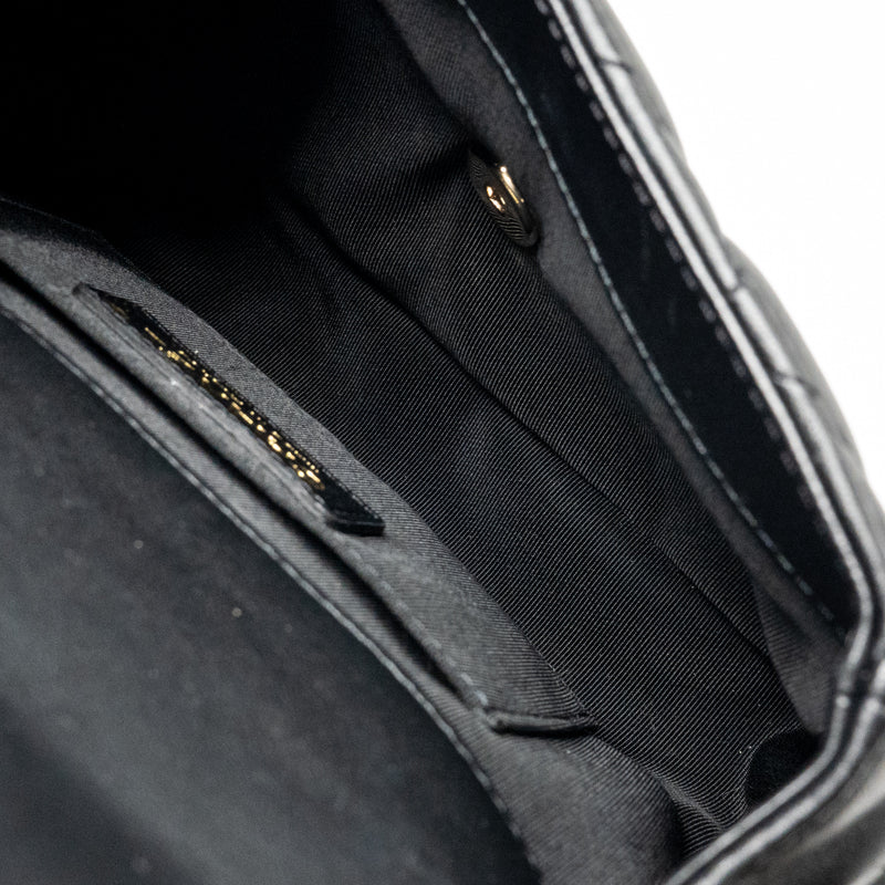 Chanel Quilted Flap Bag with Pearl Detailed Chain Lambskin Black LGHW