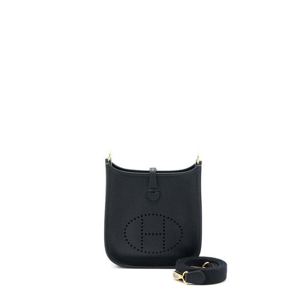 Hermes Mini Evelyne Clemence Black GHW Stamp D