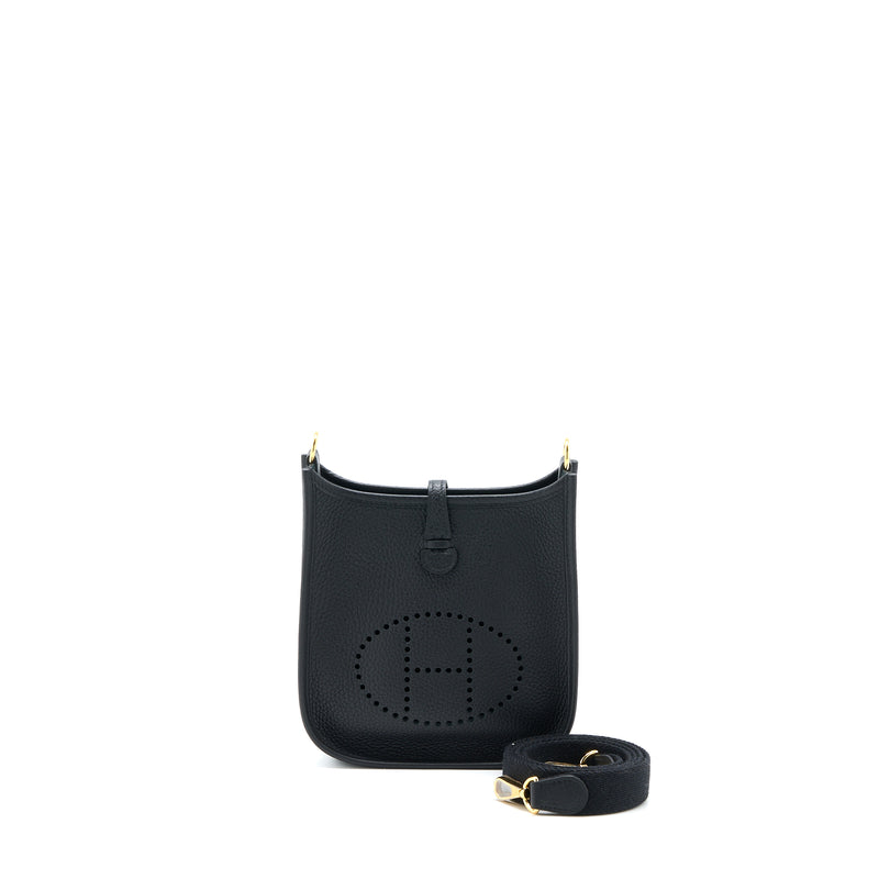 Hermes Mini Evelyne Clemence Black GHW Stamp D