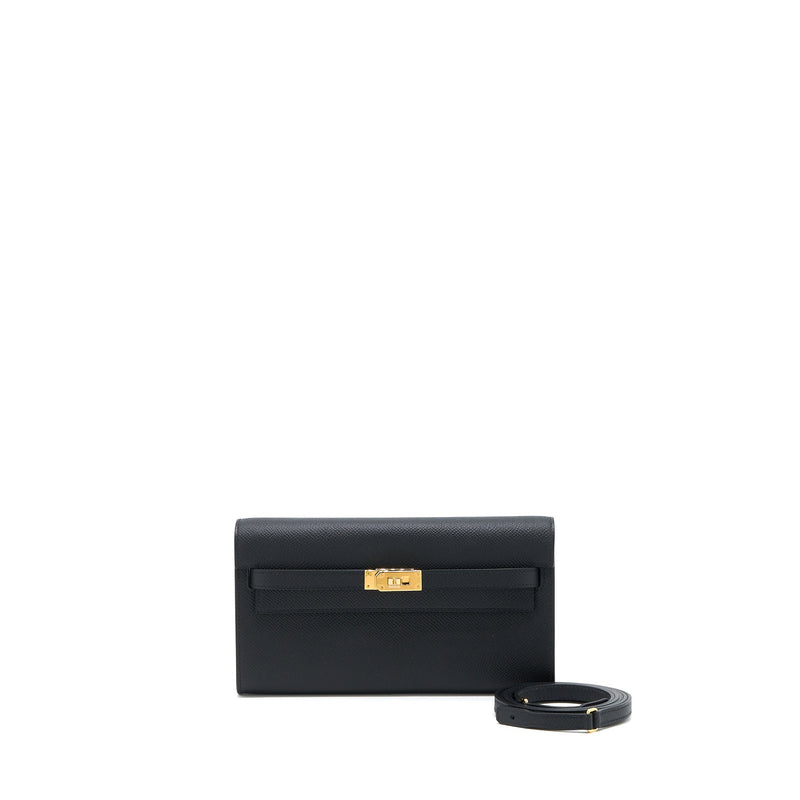 Hermes Kelly To Go Epsom Black GHW Stamp U