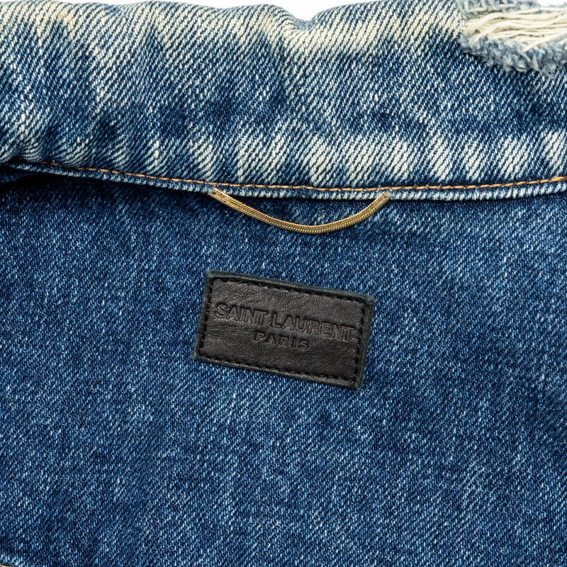 Saint Laurent Size XS Sleeveless Denim Vest Cotton Blue