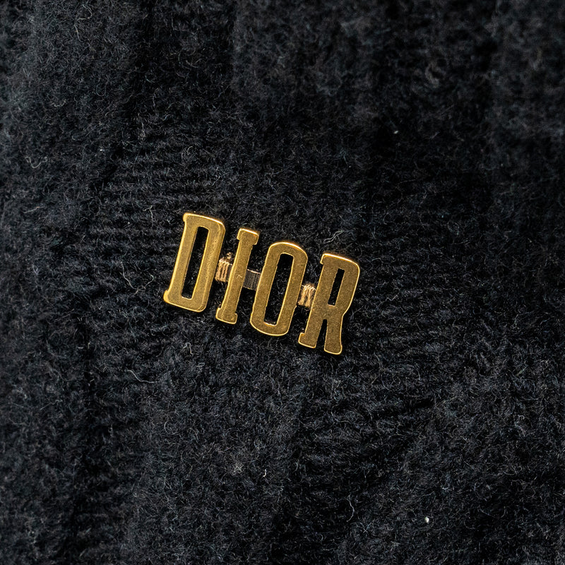 Dior Letter Logo Wire-Brimmed Beanie Wool Black