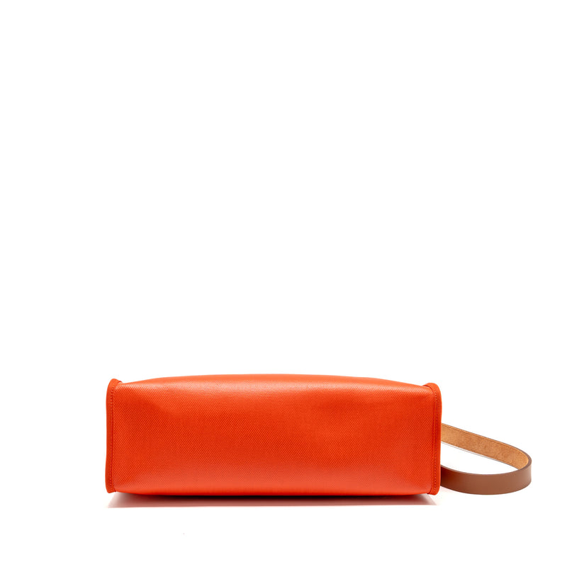 Hermes Herbag 31 Zip Bag Toile H Berline Canvas / Hunter Capucine-Ecru-Beige / Fauve SHW Stamp U