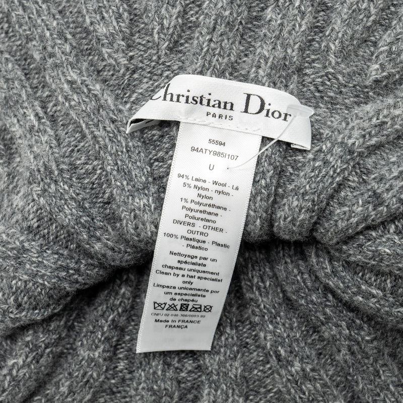 DIOR LETTER logo Wire-Brimmed Beanie Wool Grey