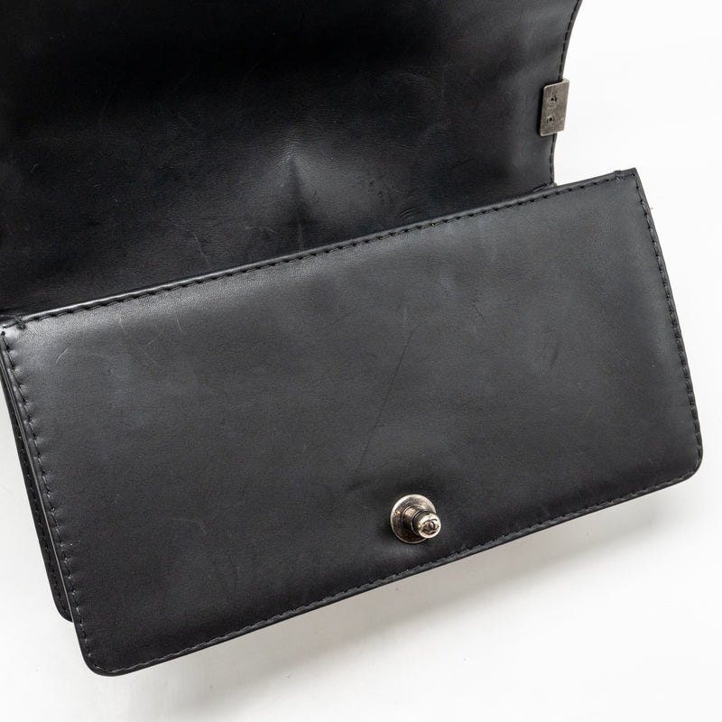 Chanel Medium Boy Bag Calfskin Black Ruthenium SHW