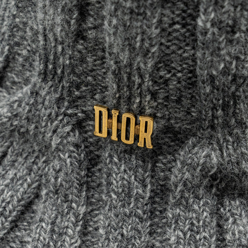 DIOR LETTER logo Wire-Brimmed Beanie Wool Grey