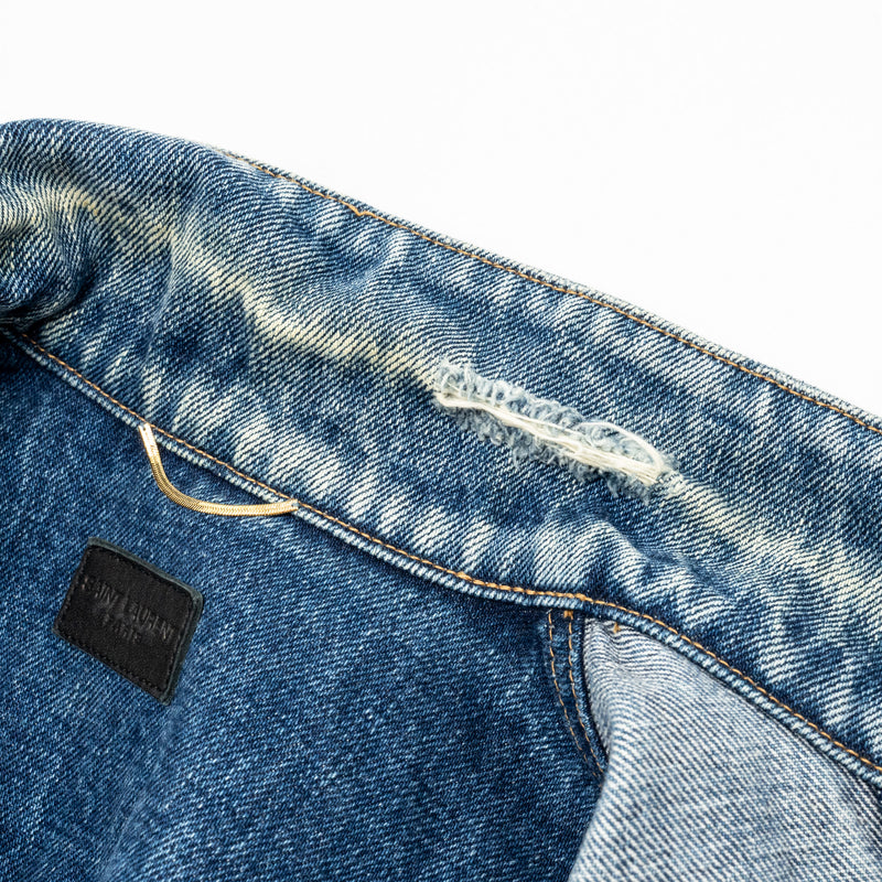 Saint Laurent Size XS Sleeveless Denim Vest Cotton Blue