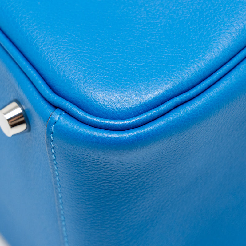 Hermes Lindy 26 Evercolor Blue Zanzibar SHW Stamp C