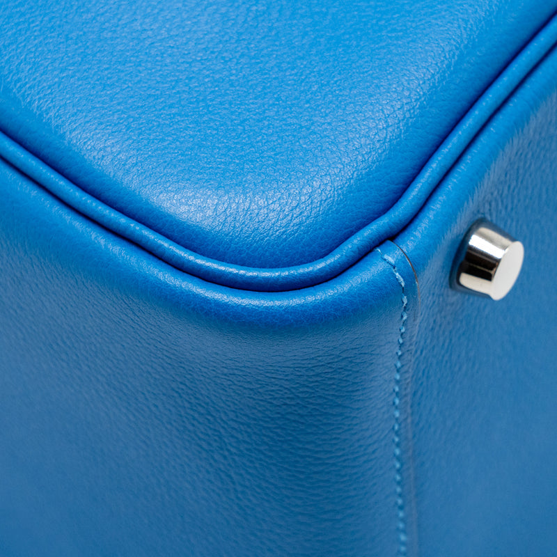 Hermes Lindy 26 Evercolor Blue Zanzibar SHW Stamp C