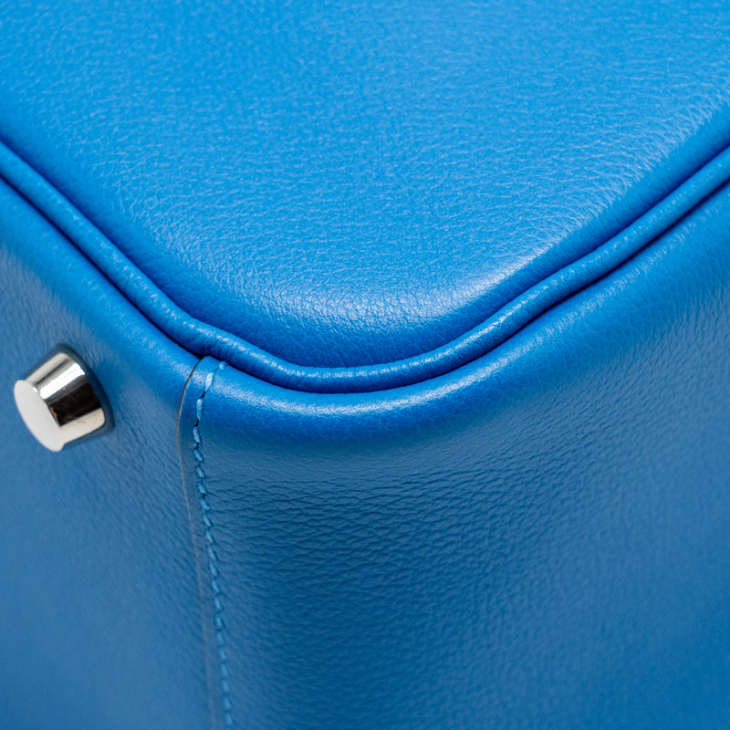 Hermes Lindy 26 Evercolor Blue Zanzibar SHW Stamp C