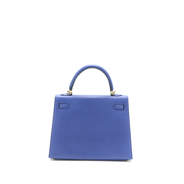 Hermes Kelly 35 Epsom 7N Blue Celeste SHW Stamp Square O