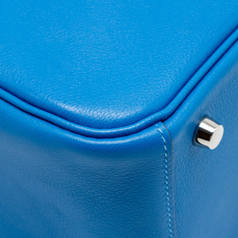 Hermes Lindy 26 Evercolor Blue Zanzibar SHW Stamp C