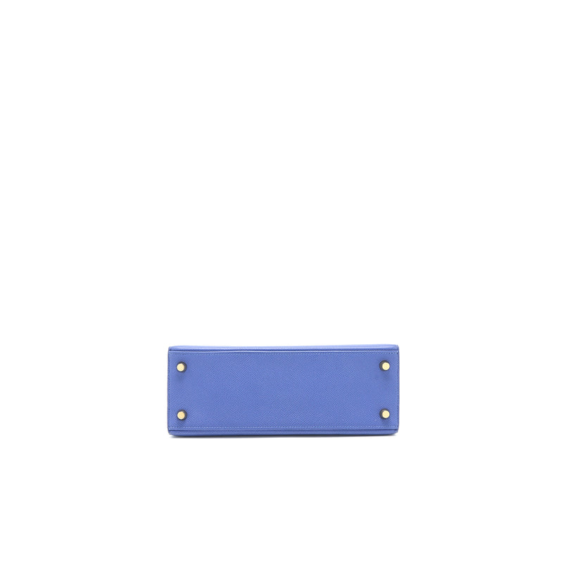 Hermes Kelly 25 Epsom Blue Agate GHW Stamp C