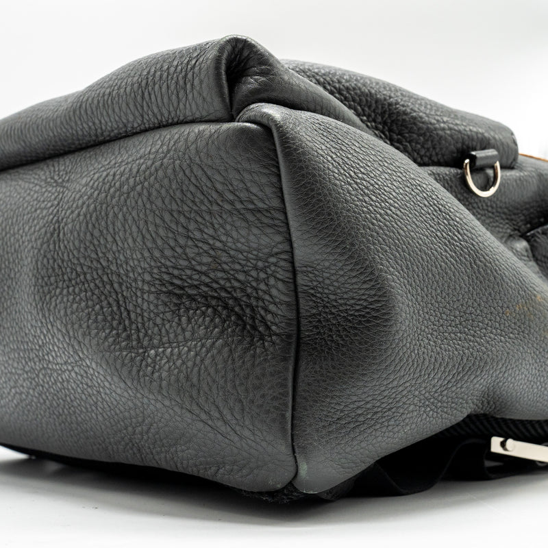FENDI Large Backpack Calfskin/ Fur/ Crocodile Multicolor SHW