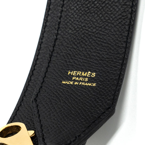 Hermes 75cm shoulder strap epsom multicolor black / gold / craie GHW stamp D