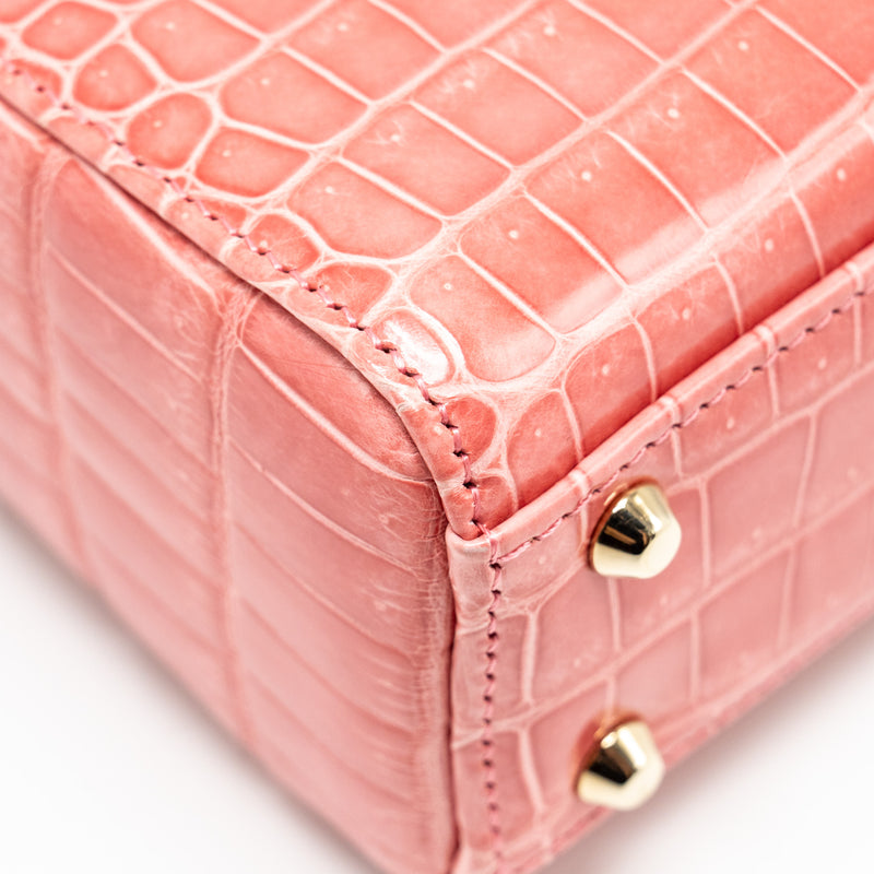 Dior Mini Lady Dior Crocodile Pink LGHW