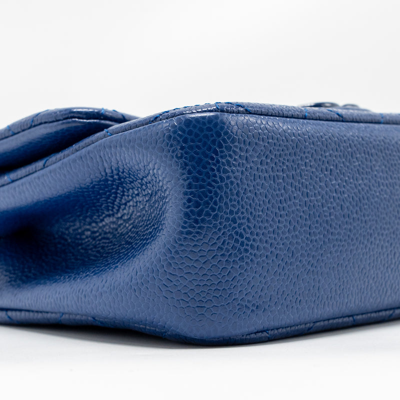 Chanel Incognito Mini Square Flap Bag Caviar Blue with blue hardware