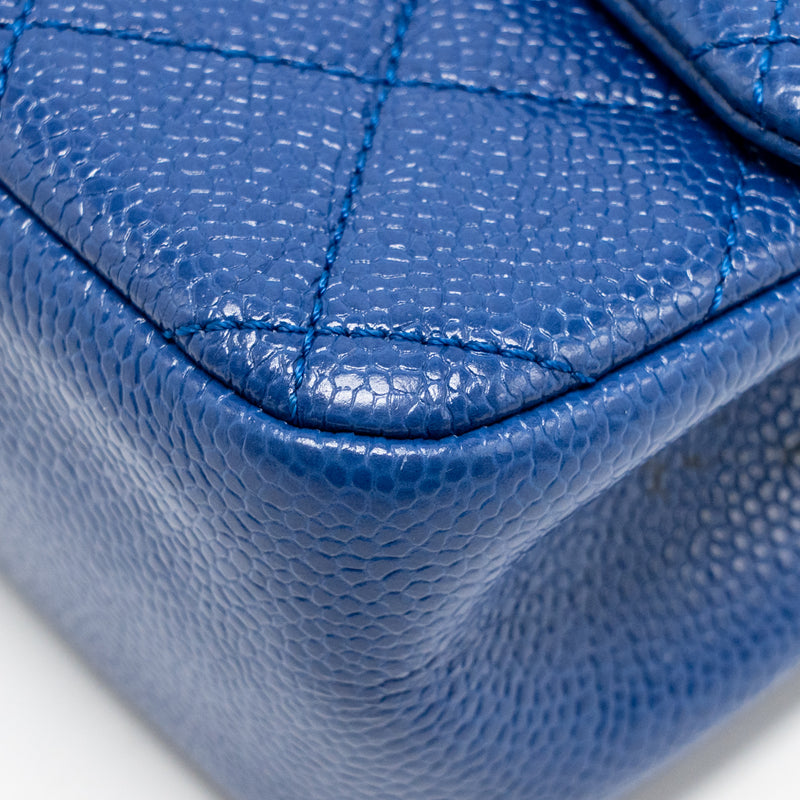 Chanel Incognito Mini Square Flap Bag Caviar Blue with blue hardware