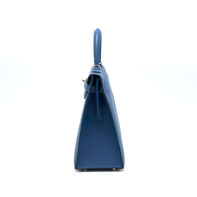 Hermes Kelly 35 Epsom S4 Deep Blue SHW Stamp D