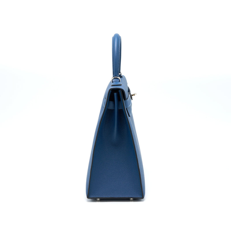 Hermes Kelly 35 Epsom S4 Deep Blue SHW Stamp D