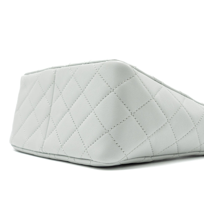 Chanel Pearl Crush Hobo Bag Lambskin Light Grey Brushed GHW (Microchip)