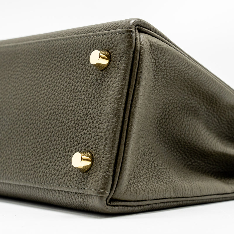 HERMES Kelly 25 Togo C6 Vert De Gris GHW Stamp Y