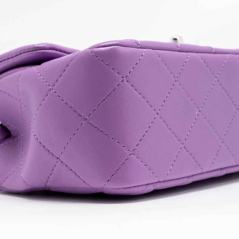 Chanel Mini Rectangular Flap Bag Lambskin Purple SHW