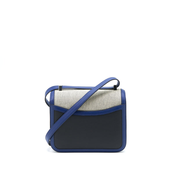 Hermes Constance 24 Swift/Toile Black/Blue Saphir SHW Stamp C