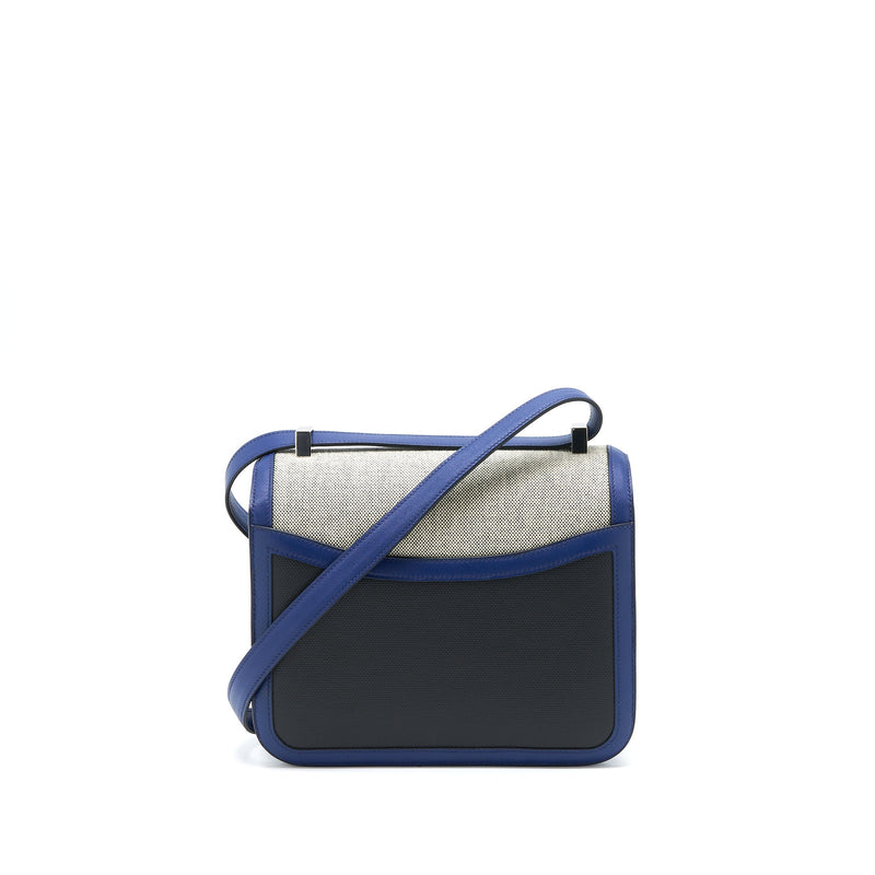 Hermes Constance 24 Swift/Toile Black/Blue Saphir SHW Stamp C
