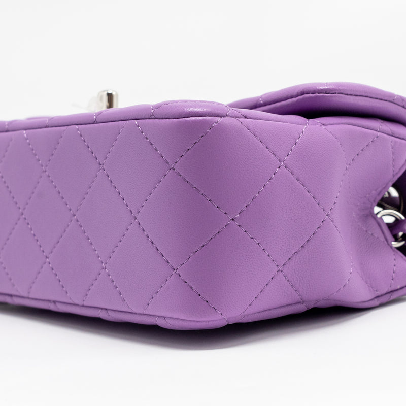 Chanel Mini Rectangular Flap Bag Lambskin Purple SHW