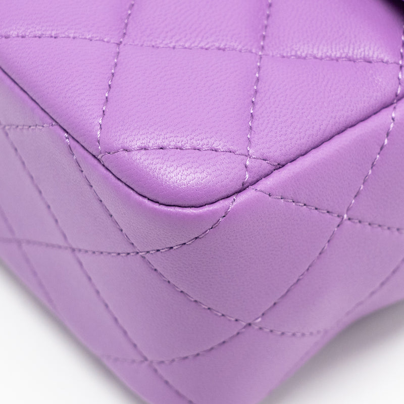Chanel Mini Rectangular Flap Bag Lambskin Purple SHW