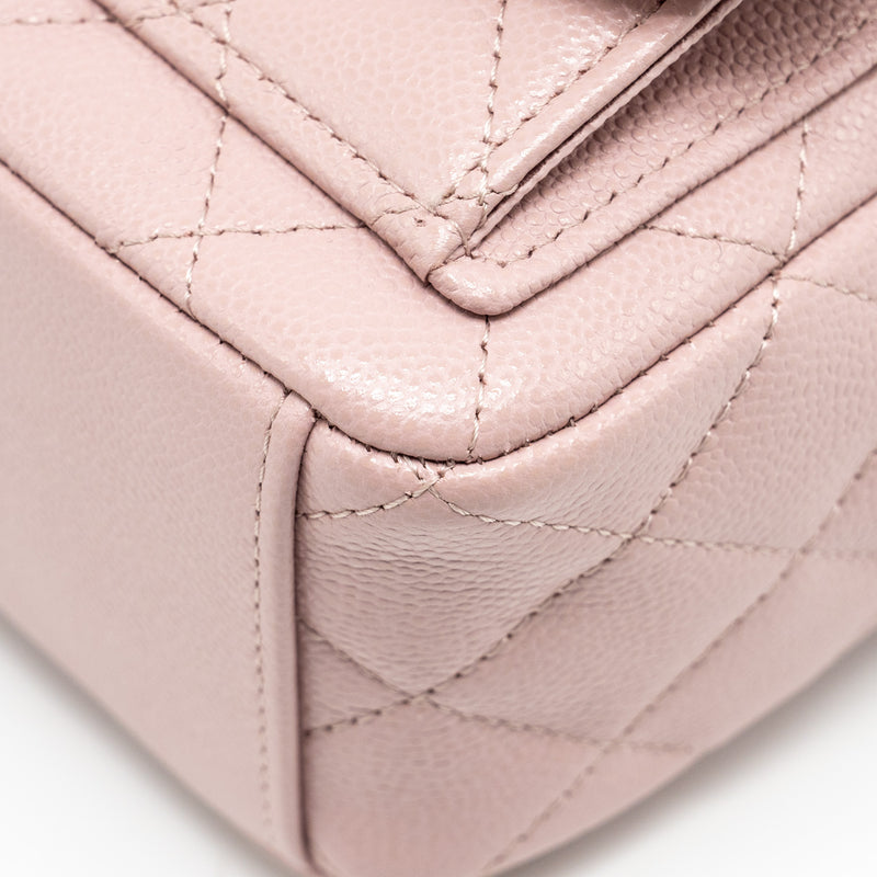 chanel 24p mini backpack Chanel 24P Classic mini Backpack Caviar Light Pink SHW (Microchip)