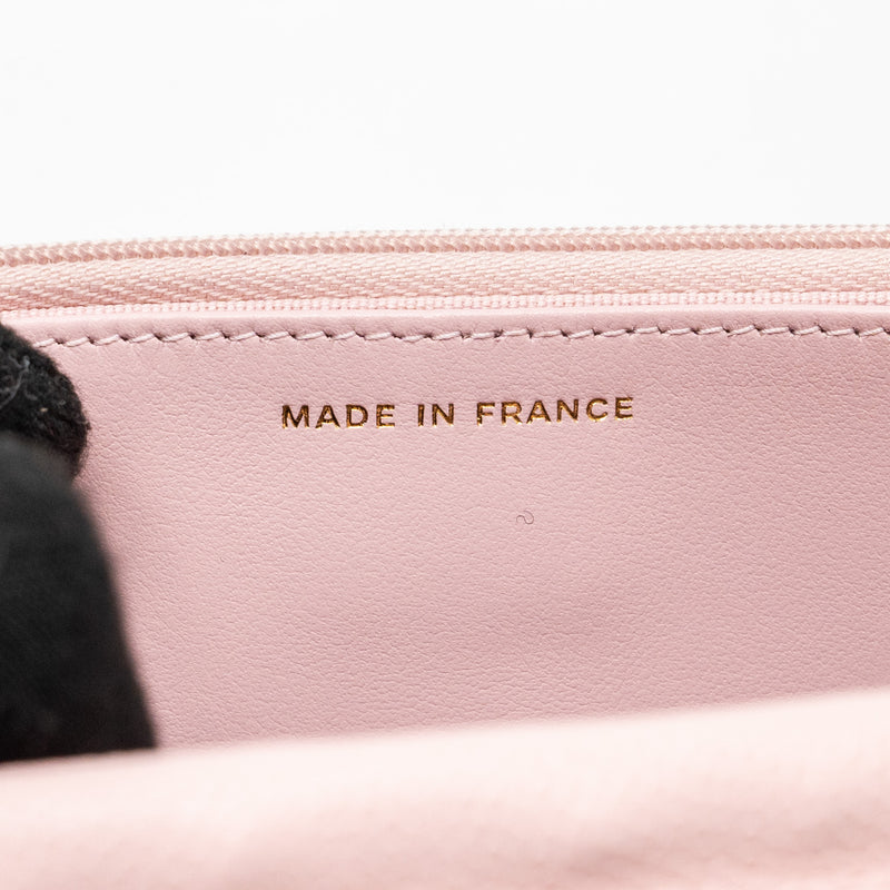 Chanel Classic Wallet On Chain Caviar Light Pink LGHW(Microchip)