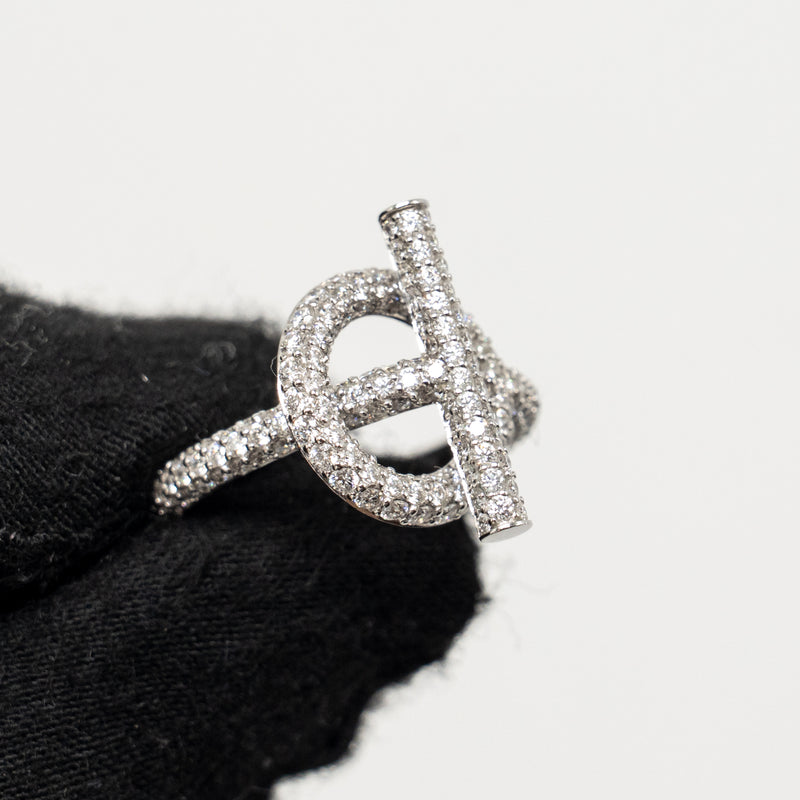 Hermes Size 51 Echappee Hermes Ring, Large Model White Gold Diamonds