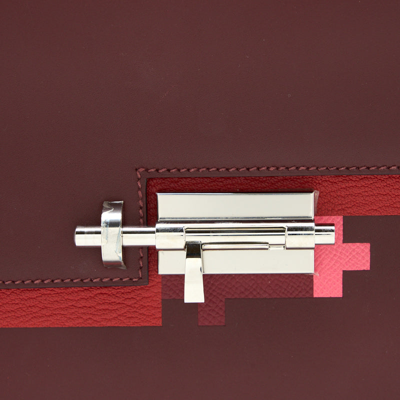 Hermes Verrou 23 Somber/Mysore/Epsom Rouge H/Rose Azalee/Multicolour SHW Stamp D
