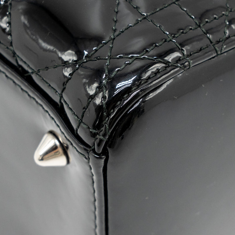 DIOR Medium Lady Dior Patent Leather Black SHW