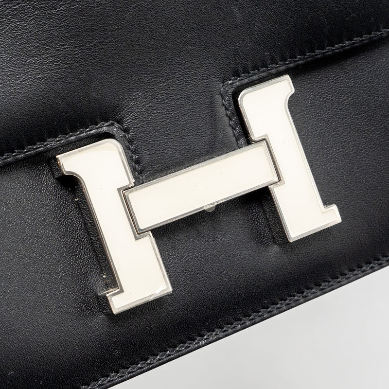 Hermes mini Constance allegro black / white SHW stamp Y