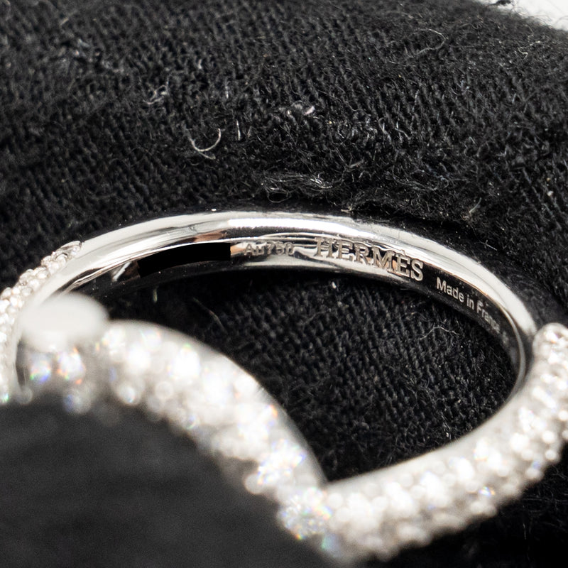 Hermes Size 51 Echappee Hermes Ring, Large Model White Gold Diamonds