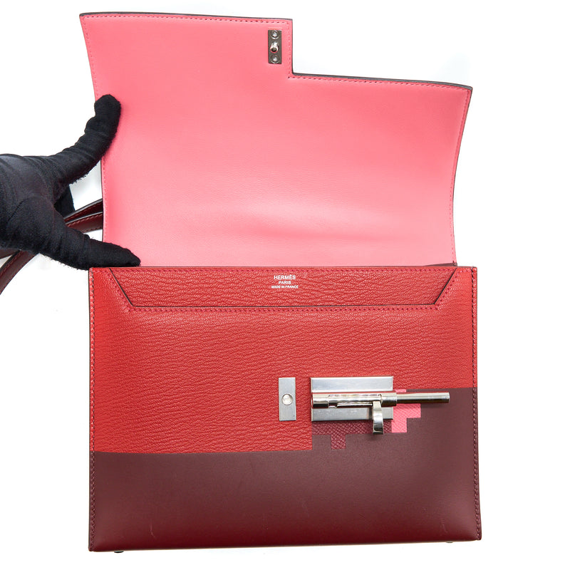 Hermes Verrou 23 Somber/Mysore/Epsom Rouge H/Rose Azalee/Multicolour SHW Stamp D