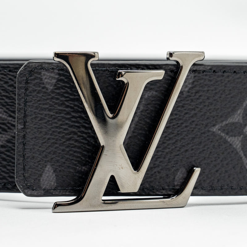 Louis Vuitton size 95 LV Initiales 40mm reversible belt black with dark ruthenium buckle
